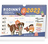 Týdenní rodinný plánovací kalendář s háčkem 2023, 30 × 21 cm
