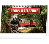 Stolní kalendář Vlaky a železnice 2023, 23,1 × 14,5 cm