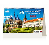 Stolní kalendář 2024 55 turistických NEJ Čech, Moravy a Slezska