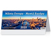 Stolní kalendář 2025 Plánovací kalendář Města Evropy/Mestá Európy