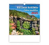 Nástěnný kalendář 2025 Kalendář Křížem krážem Českou republikou