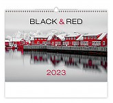 Nástěnný kalendář 2023 Kalendář Black Red