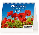 Stolní kalendář 2023 Plánovací kalendář Vlčí máky